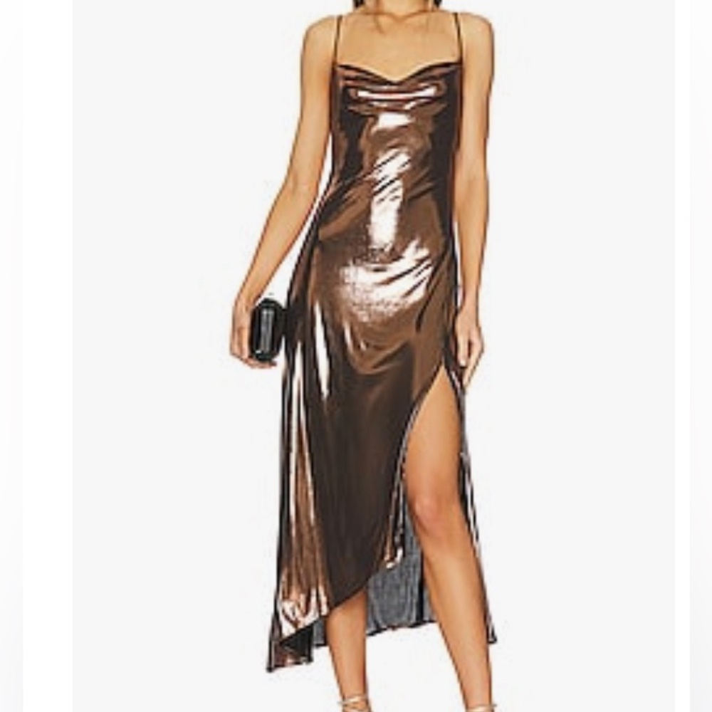 ASTR The Label - Metallic Bronze dress
